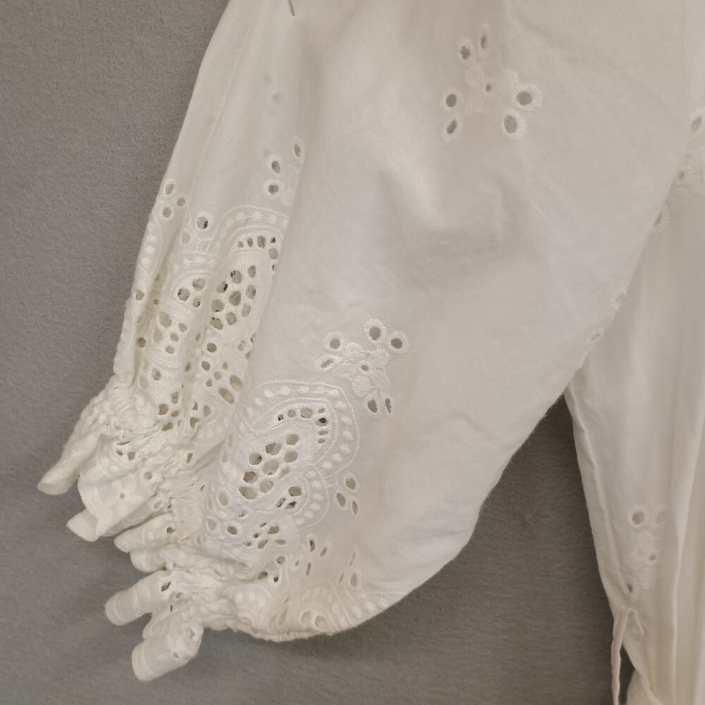 NWT Tart Mia White Eyelet Dress Women L Peasant Dainty Cotton Cottagecore - Picture 5 of 10